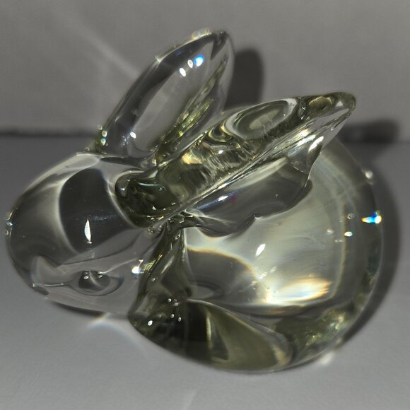 Other - Hand Made Crystal Glass Bunny Paperweight 3" Taiwan